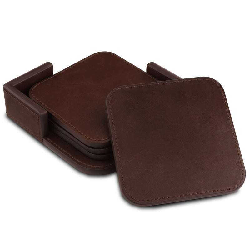 Londo Leather Coasters (Set of 4) â€“ Premium Drink Coasters with Non-Slip Surface, Stylish & Durable Protection for Tables - Image 1